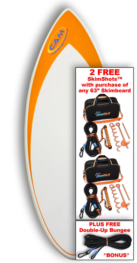 CAM Fiber 52" Fiberglass Skimboard with 2 FREE SkimShots™ & DoubleUp CAM Watersports