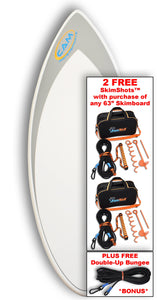 CAM Fiber 52" Fiberglass Skimboard with 2 FREE SkimShots™ & Double-Up Bungee