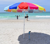 Large 8' Beach Umbrella plus FREE Gorilla Drilla™ beach drill