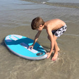 Skimflatable™ 48 inch - Rigid Inflatable 2-in-1 Skimboard / Bodyboard for up to 120 lbs with FREE SkimShot™ & Double-Up Bungee